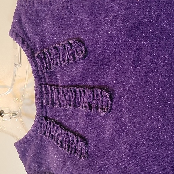 Purple Sparkle Ruffle Corduroy Girl Dress Size 12 Months By The Children's Place - Picture 2 of 9